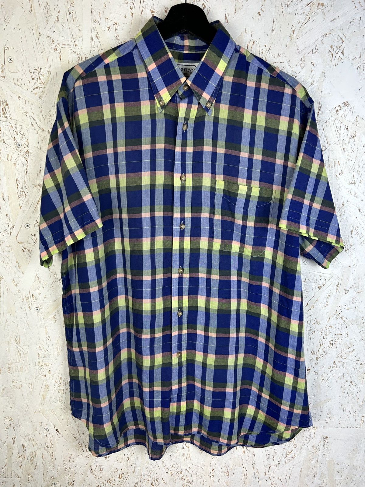 Burberry 80s 90s Burberry’s Short Sleeve Plaid Checkered Shirt L Size US L / EU 52-54 / 3 - 1 Thumbnail