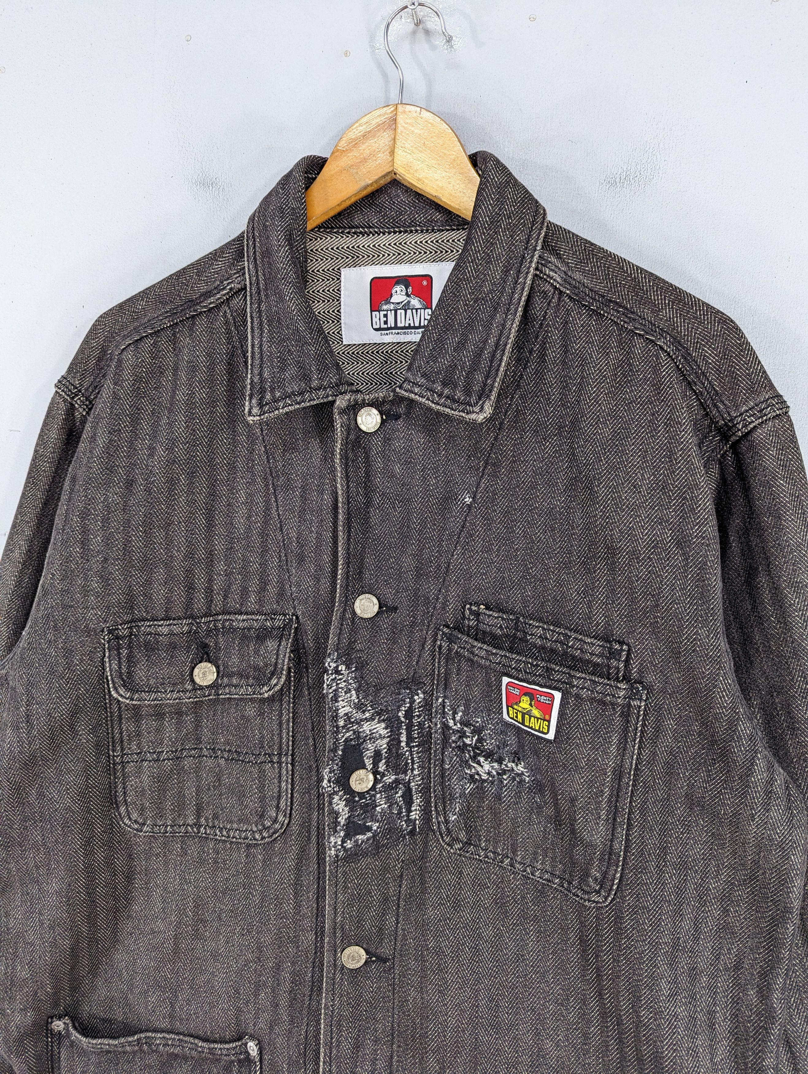 Ben Davis Vintage Ben Davis Distressed Herringbone Chore Jacket Size US L / EU 52-54 / 3 - 7 Thumbnail