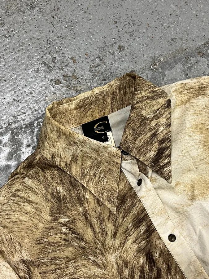 Just Cavalli 2000s Cavalli Fur Movement Beige Shirt Size US S / EU 44-46 / 1 - 5 Thumbnail