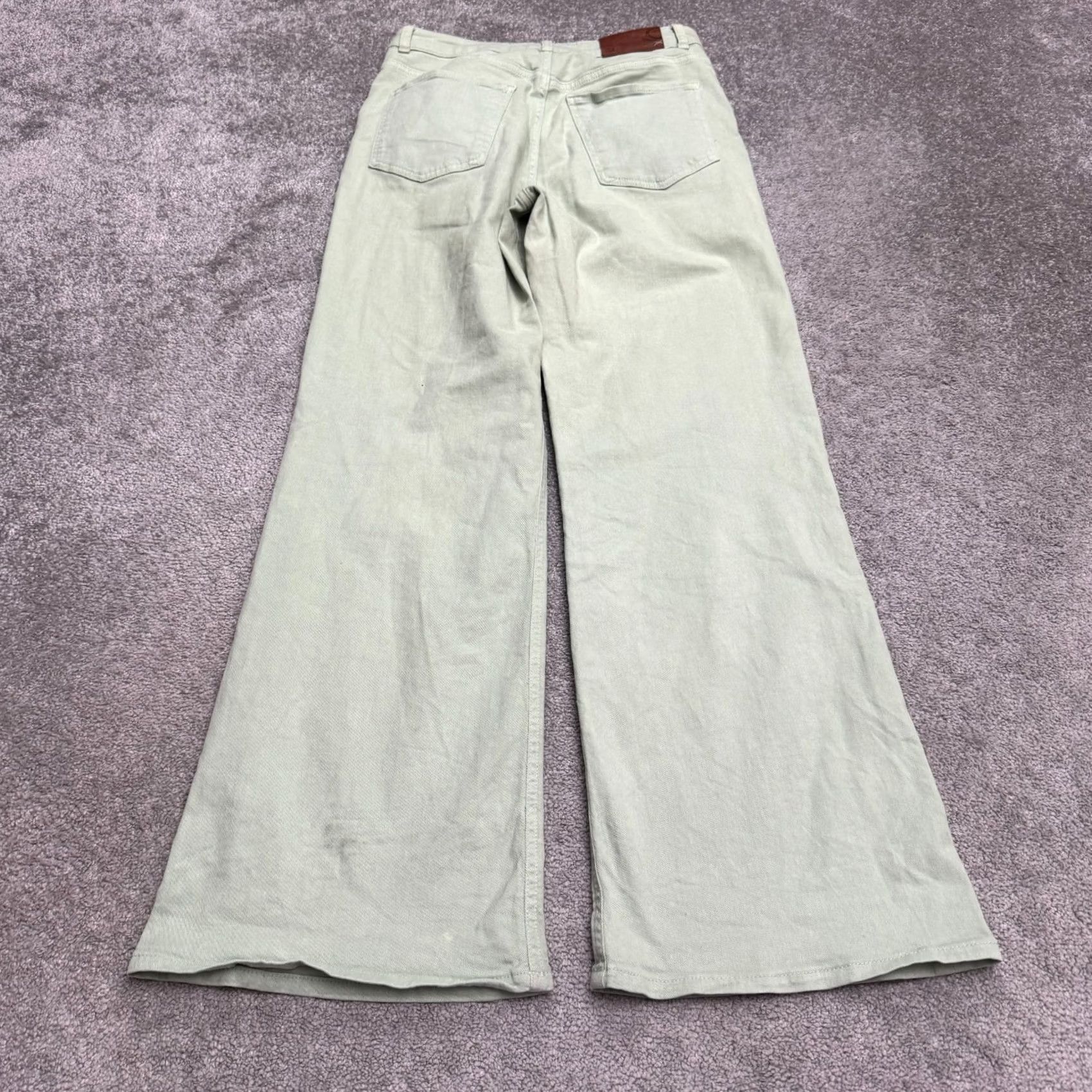 United Colors Of Benetton United Colors of Benetton Jeans Womens 6 Green Wide Leg High Rise Cotton Denim Size 28" / US 6 / IT 42 - 2 Thumbnail