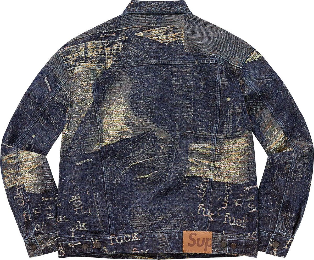 Supreme Archive Denim Jacquard Trucker Jean Jacket Trompe D’oeil M Size US M / EU 48-50 / 2 - 6 Thumbnail