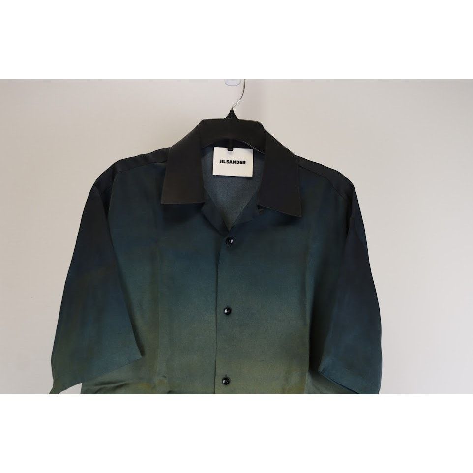 Jil Sander o1rshd1 Camicia Degrade, Palm Tree Fluid Viscose Shirt Size US S / EU 44-46 / 1 - 8 Thumbnail