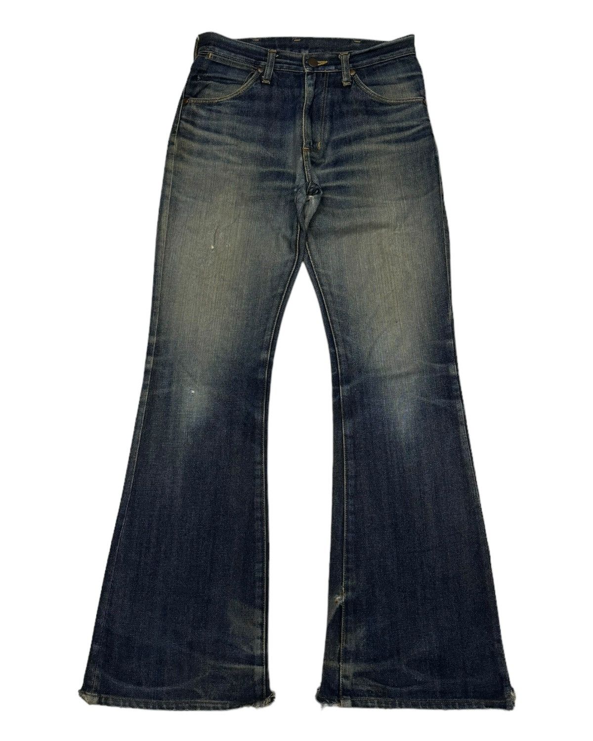 If Six Was Nine FLARED🔥WRANGLER FLARE DISTRESSED DENIM BOOTCUT JEANS Size US 28 / EU 44 - 5 Thumbnail