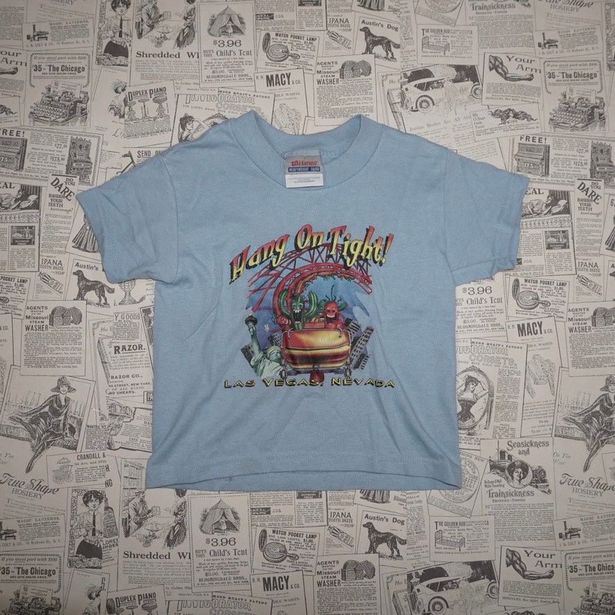 Hanes XS - Vintage Y2K rollercoaster Las Vegas 00s souvenir tshirt Size US XS / EU 42 / 0 - 1 Thumbnail