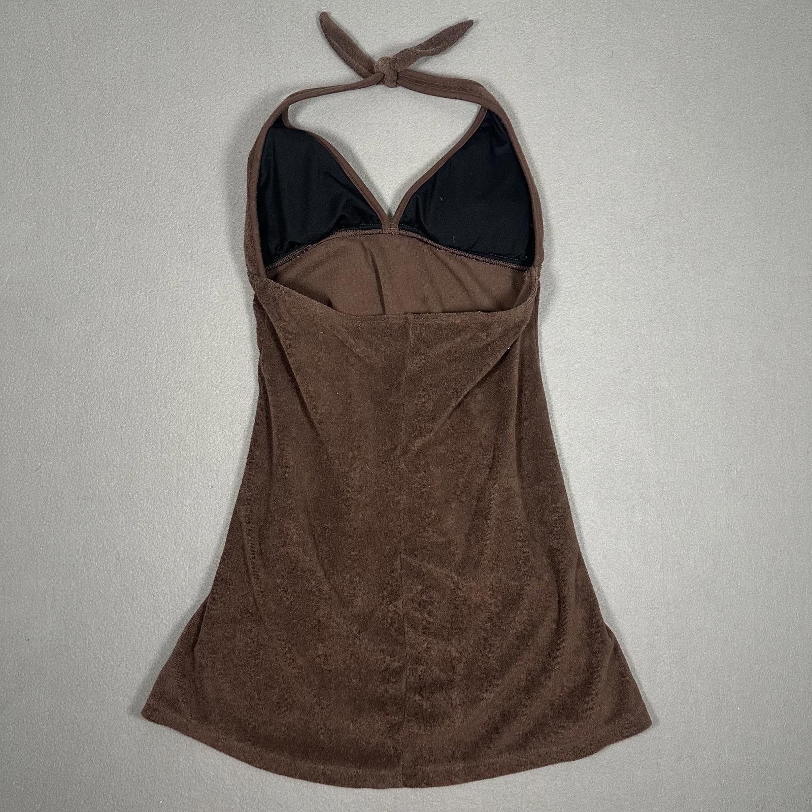 Other Women’s Dress Brown Terry Cloth Halter Y2K like if it was Size M / US 6-8 / IT 42-44 - 2 Thumbnail