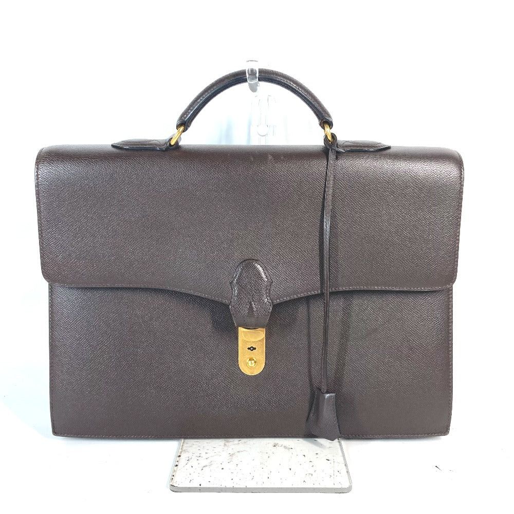 Hermes Porte-Documents Terrill Handbag Tote Bag Attaché Case Briefcase Business Leather Men Brown
