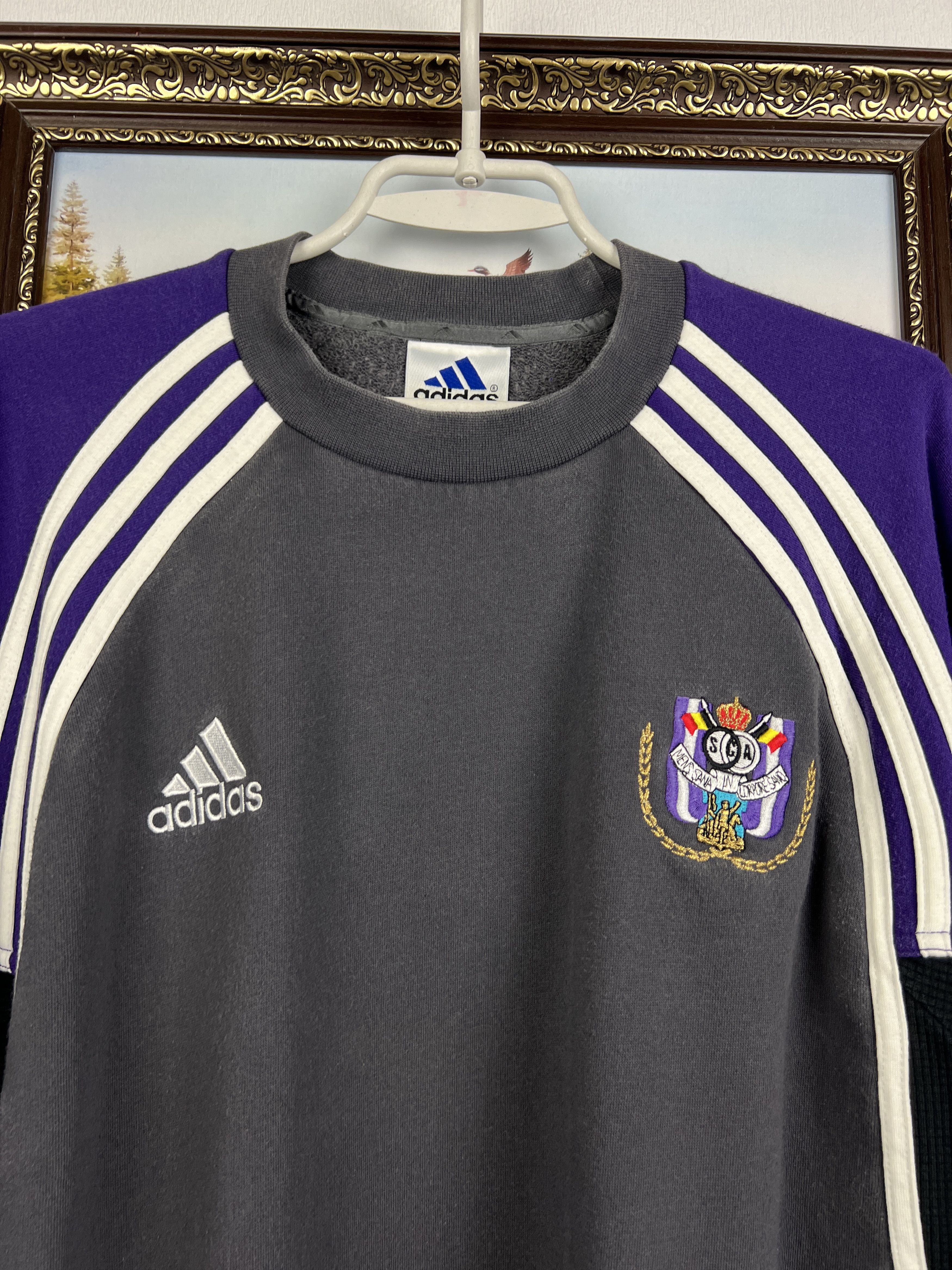 Adidas Vintage 90's Anderlecht Football Sweatshirt Soccer Track Top Size US L / EU 52-54 / 3 - 3 Thumbnail