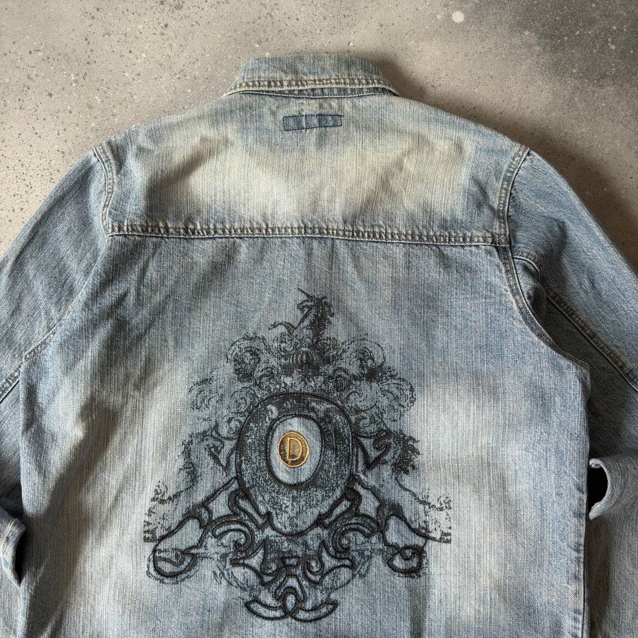 Diesel 🕷DIESEL VINTAGE BLUE WASHED DENIM PRINTED TRUCKER JACKET Size US XL / EU 56 / 4 - 10 Thumbnail