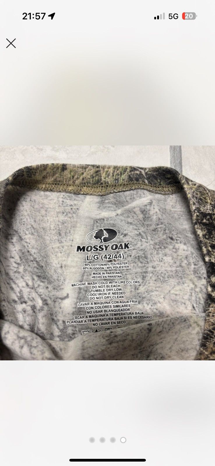 Mossy Oaks Mens Mossy Oak L camo long sleeve Size US L / EU 52-54 / 3 - 4 Thumbnail