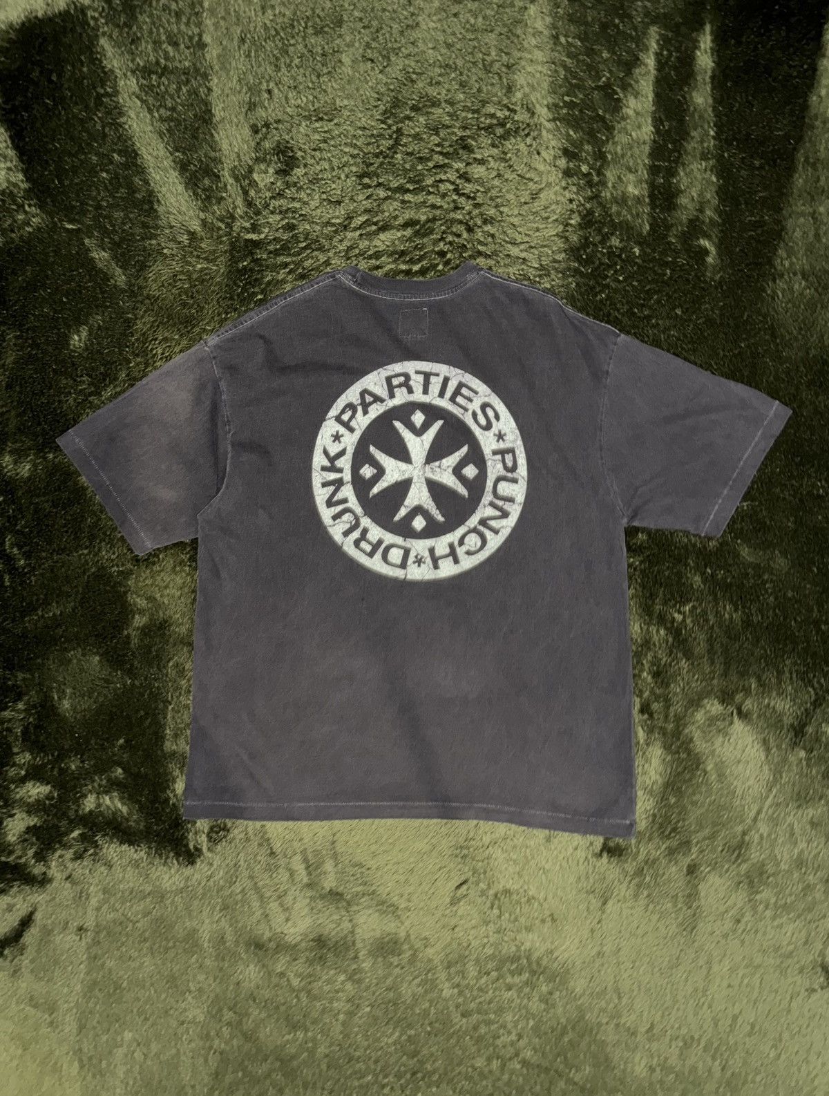Japanese Brand [3] Punch Drunk Parties Hult Logo Dyed Single Stitch T-Shirt Size US XXL / EU 58 / 5 - 7 Thumbnail