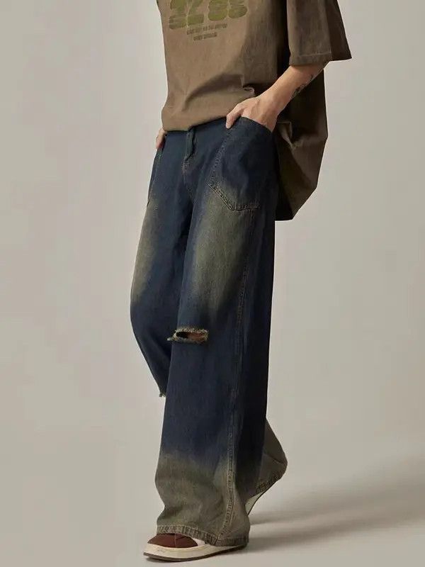 VIBE High street distressed wide leg jeans Size US 32 / EU 48 - 3 Thumbnail