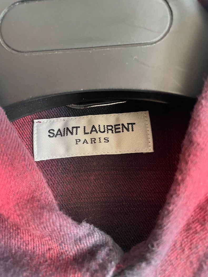Saint Laurent Paris Saint Laurent Paris 15FW Blood Red Rendered Plaid Shirt Size US L / EU 52-54 / 3 - 3 Thumbnail