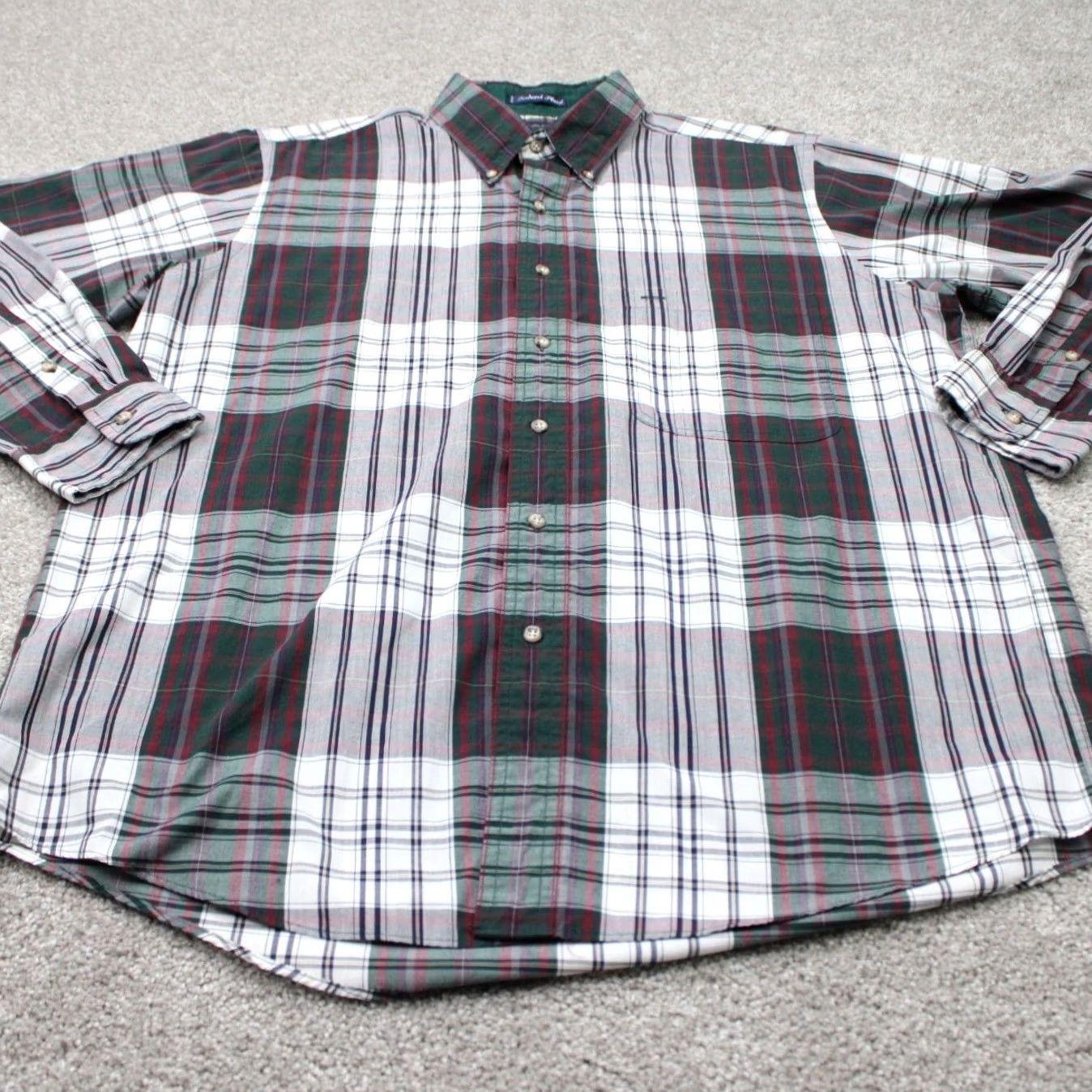 Gant GANT Shirt Mens Large Red & Green Plaid Button-Up Long Sleeve Cotton/Poly Twill Size US L / EU 52-54 / 3 - 3 Thumbnail