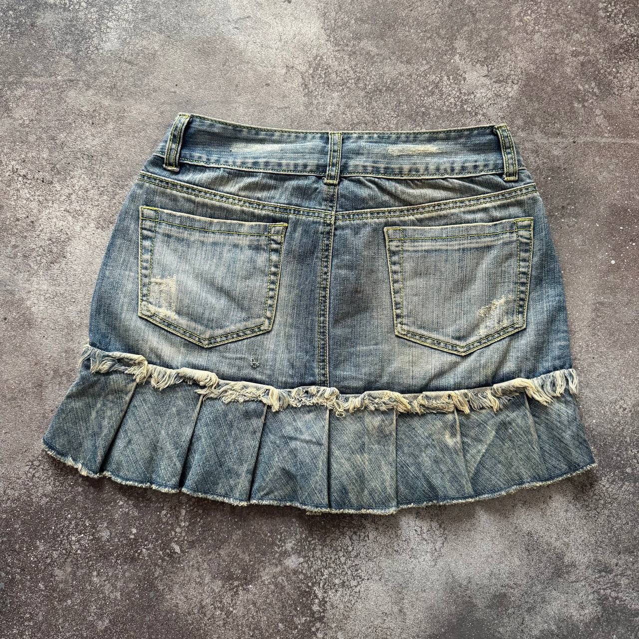 Hysteric Glamour Y2K Super Sexy Vintage Washed Denim Skirt Size 26" / US 2 / IT 38 - 5 Thumbnail