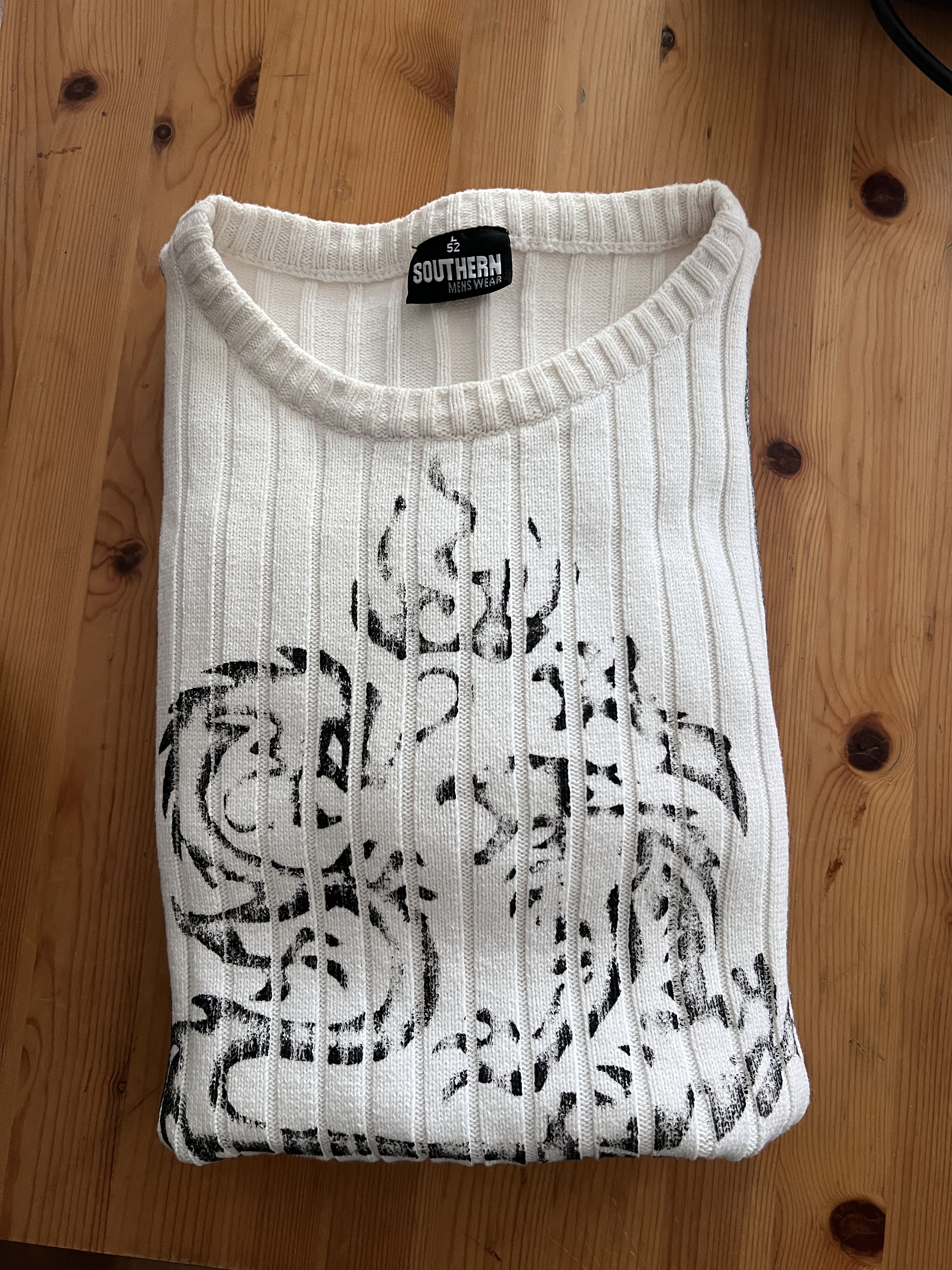 Japanese Brand Japan tribal 2000s Y2K ribbed structure knit sweater dragon Size US L / EU 52-54 / 3 - 5 Thumbnail