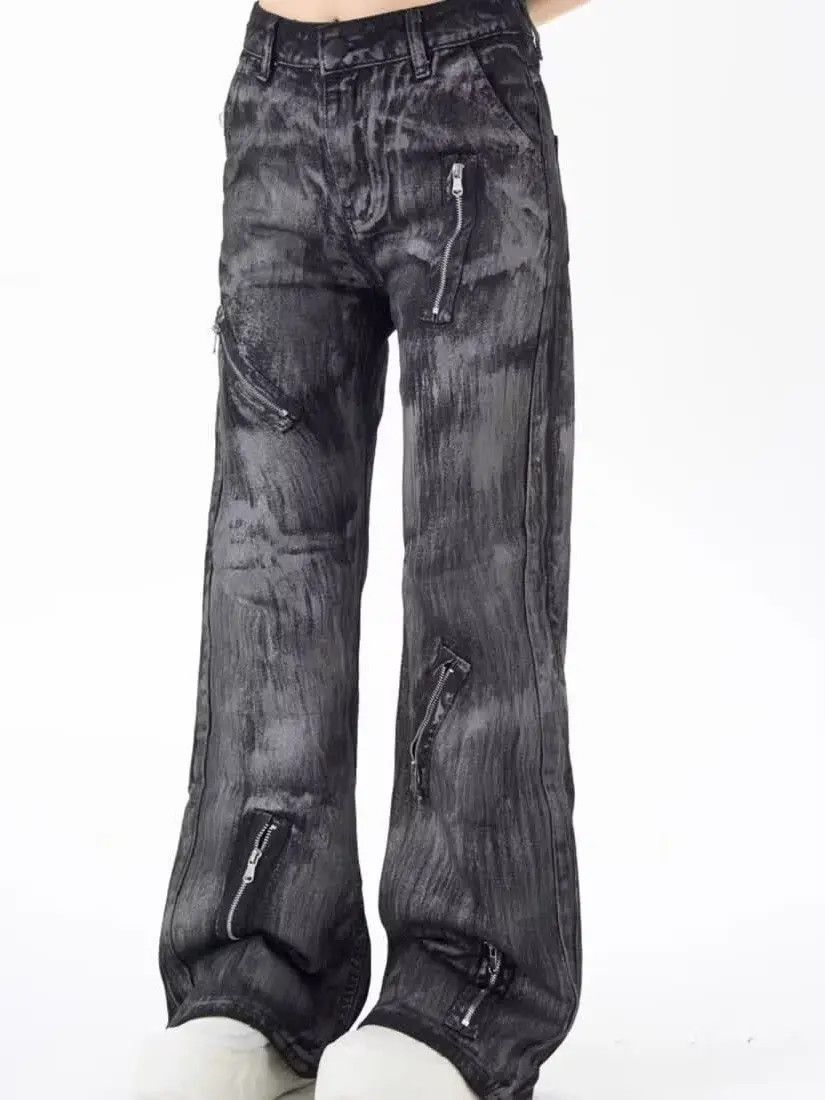 Japanese Brand × Jean Retro straight zipper high street jeans Size US 32 / EU 48 - 2 Thumbnail