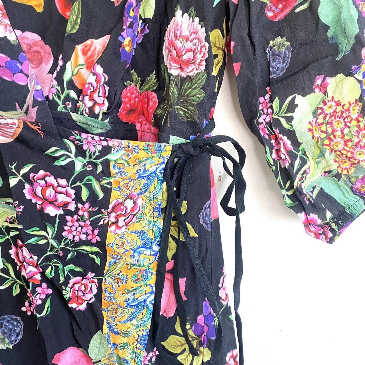 Desigual DESIGUAL BLACK MULTICOLOR WRAP MIDI DRESS WOMENS SIZE 36 XS Size XS / US 0-2 / IT 36-38 - 4 Thumbnail