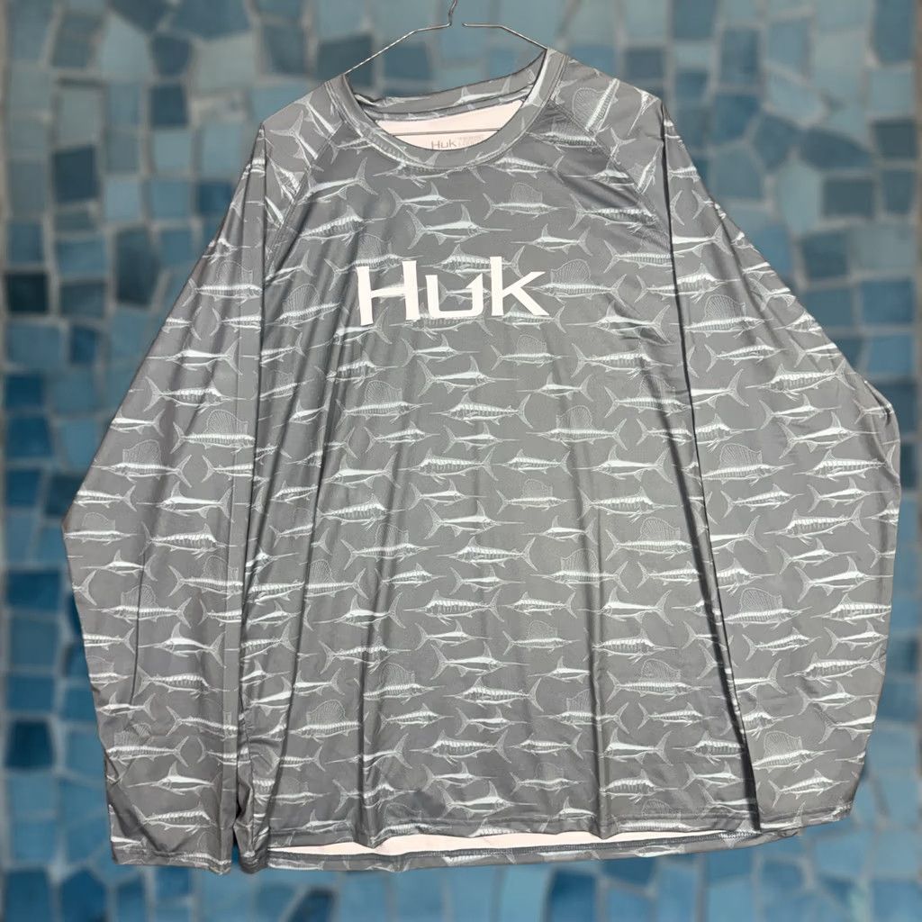 Vintage Huk Shirt Mens XXL 2XL Fish Animal Print Breathable Performance Fishing Size US XXL / EU 58 / 5 - 1 Thumbnail