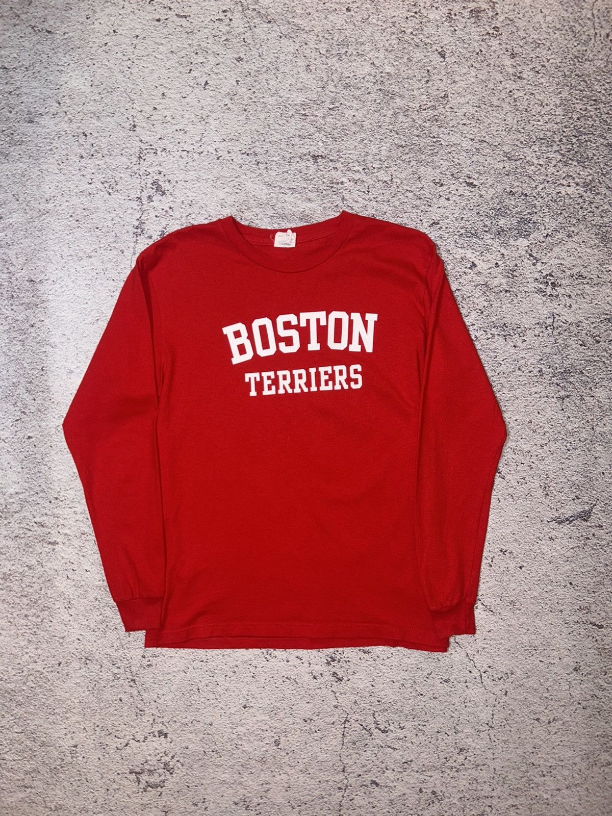 Delta Vintage 90s “Boston Terriers / BU 1839 Long-Sleeve Red Tee Size US S / EU 44-46 / 1 - 1 Thumbnail