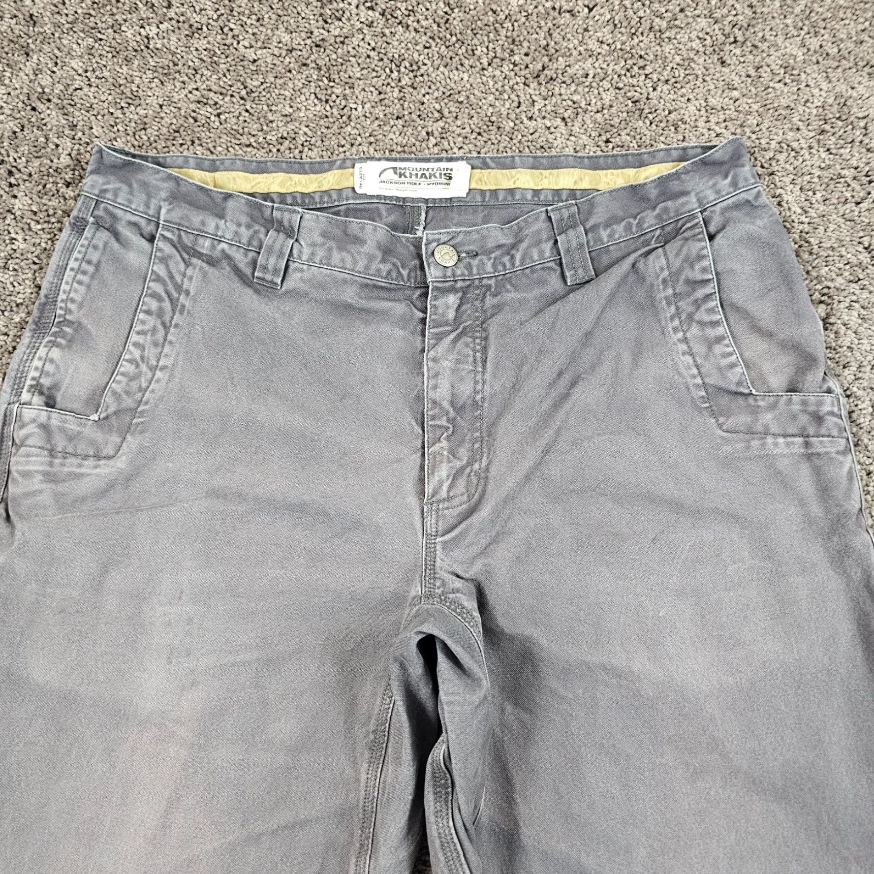 Mountain Khakis VINTAGE Mountain Khakis Pants Men 34x31 Gray Canvas Khakis Relaxed Fit Workwear Size US 34 / EU 50 - 3 Thumbnail