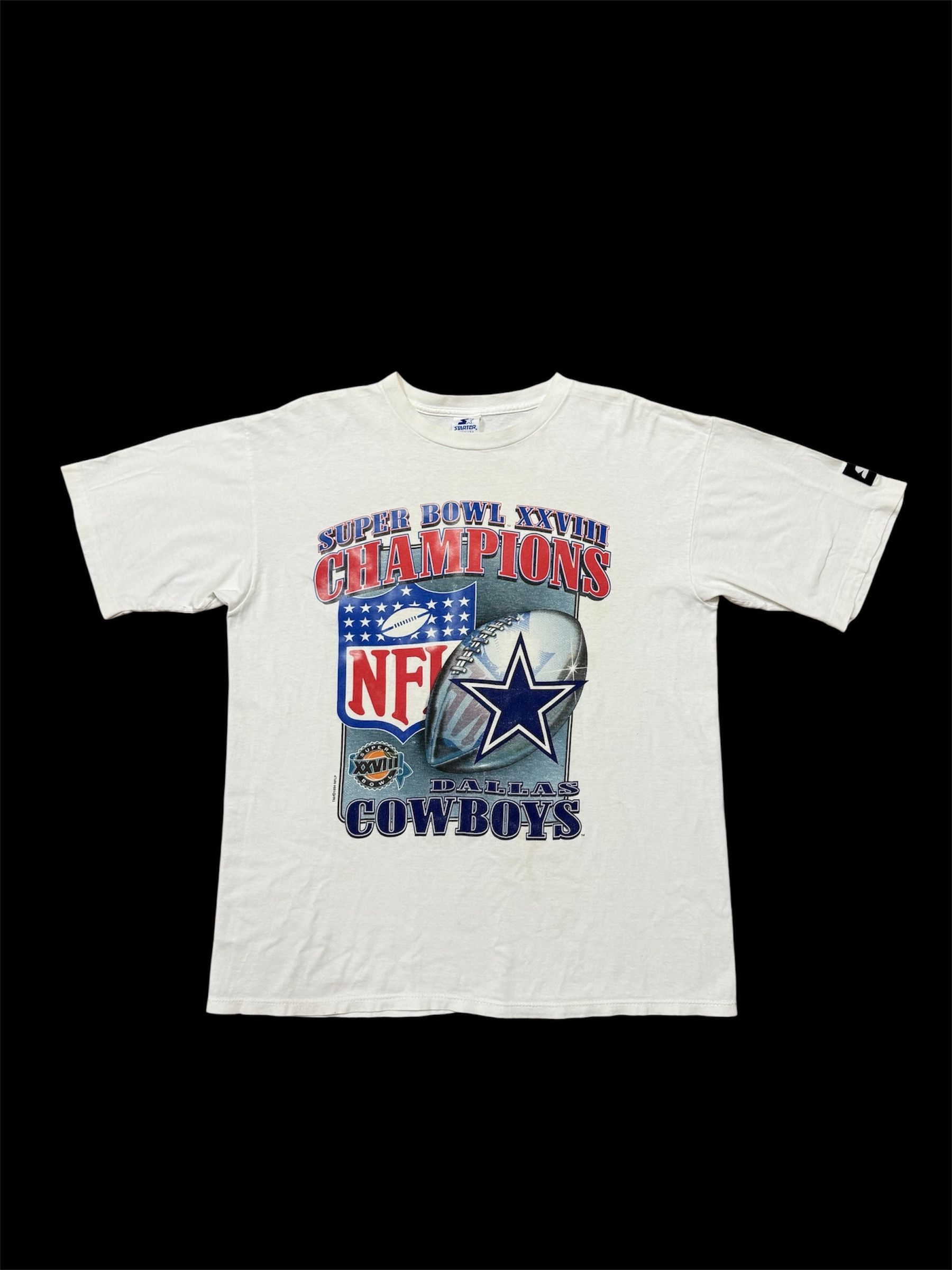 Starter × Vintage Vintage 90s Nflp Dallas Cowboys Super Bowl Starter Tshirt Size US L / EU 52-54 / 3 - 1 Thumbnail