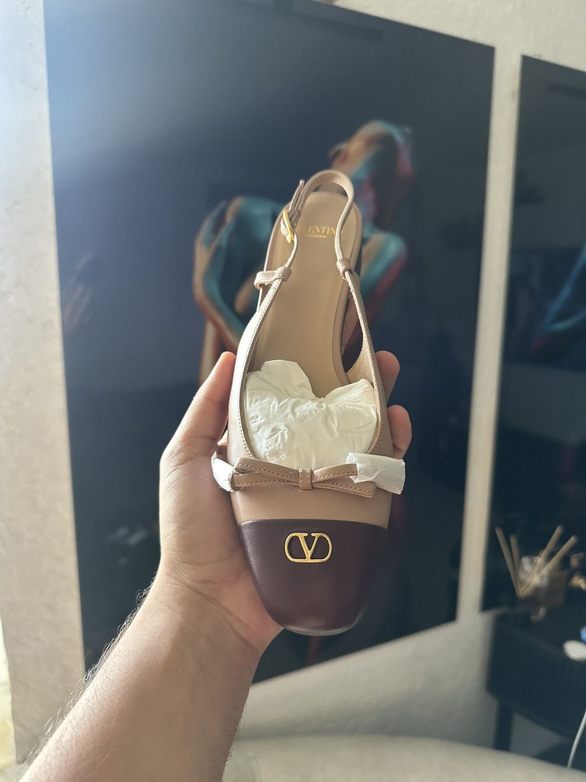 Valentino Valentino Garavani Valet Du Roi Kid Slingback Ballerina 25Mm Size US 8 / IT 38 - 8 Thumbnail