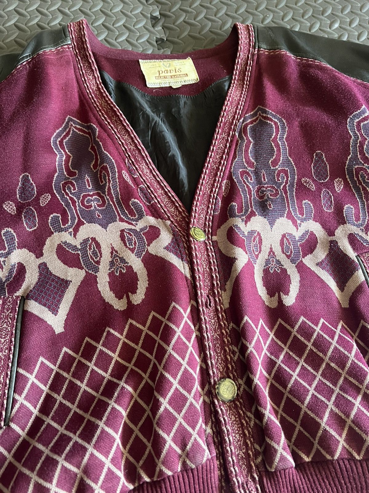 Vintage Vintage 90s Cardigan Bomber Paris Size US L / EU 52-54 / 3 - 2 Thumbnail