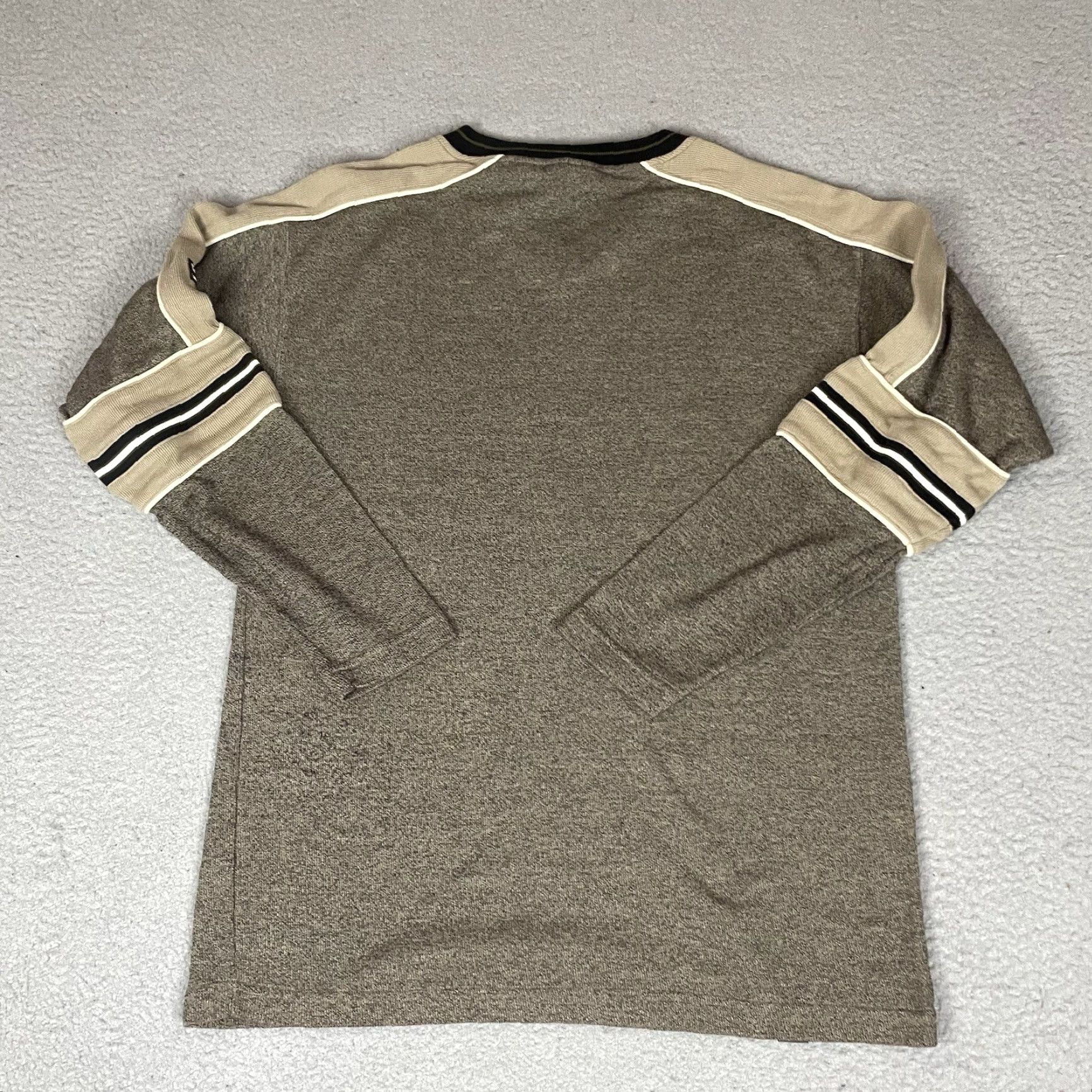 J Brand VINTAGE One Tough Brand Sweater Mens Pullover Striped Brown L V-Neck 90s Y2K Preppy Size US L / EU 52-54 / 3 - 7 Thumbnail