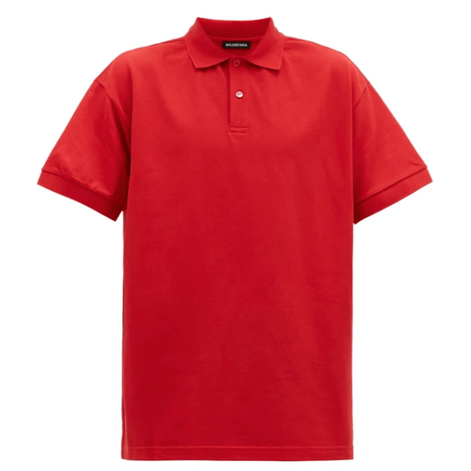 image of Balenciaga Balencaiga Logo Embroidered Polo Tee Shirt Red, Men's (Size Small)