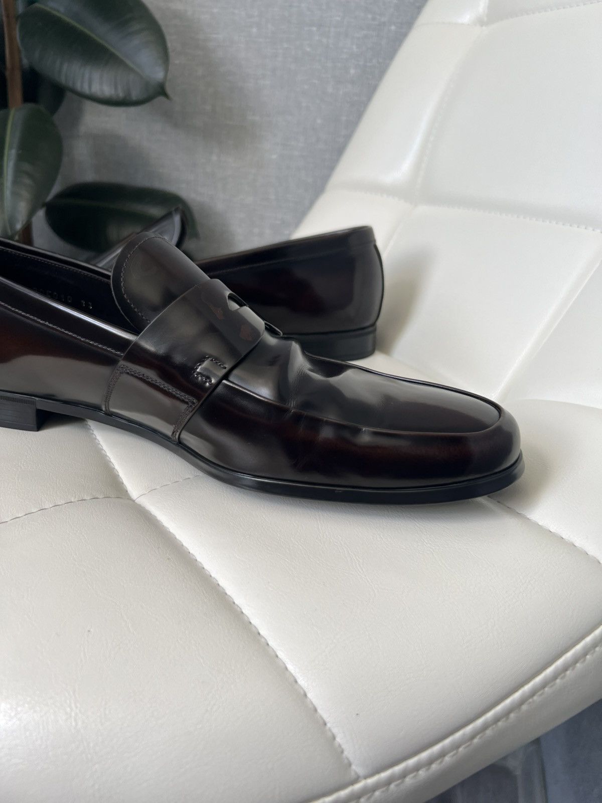 Prada Prada Brown Polished Leather Penny Loafers Men’s Size 11 Size US 12 / EU 45 - 14 Thumbnail