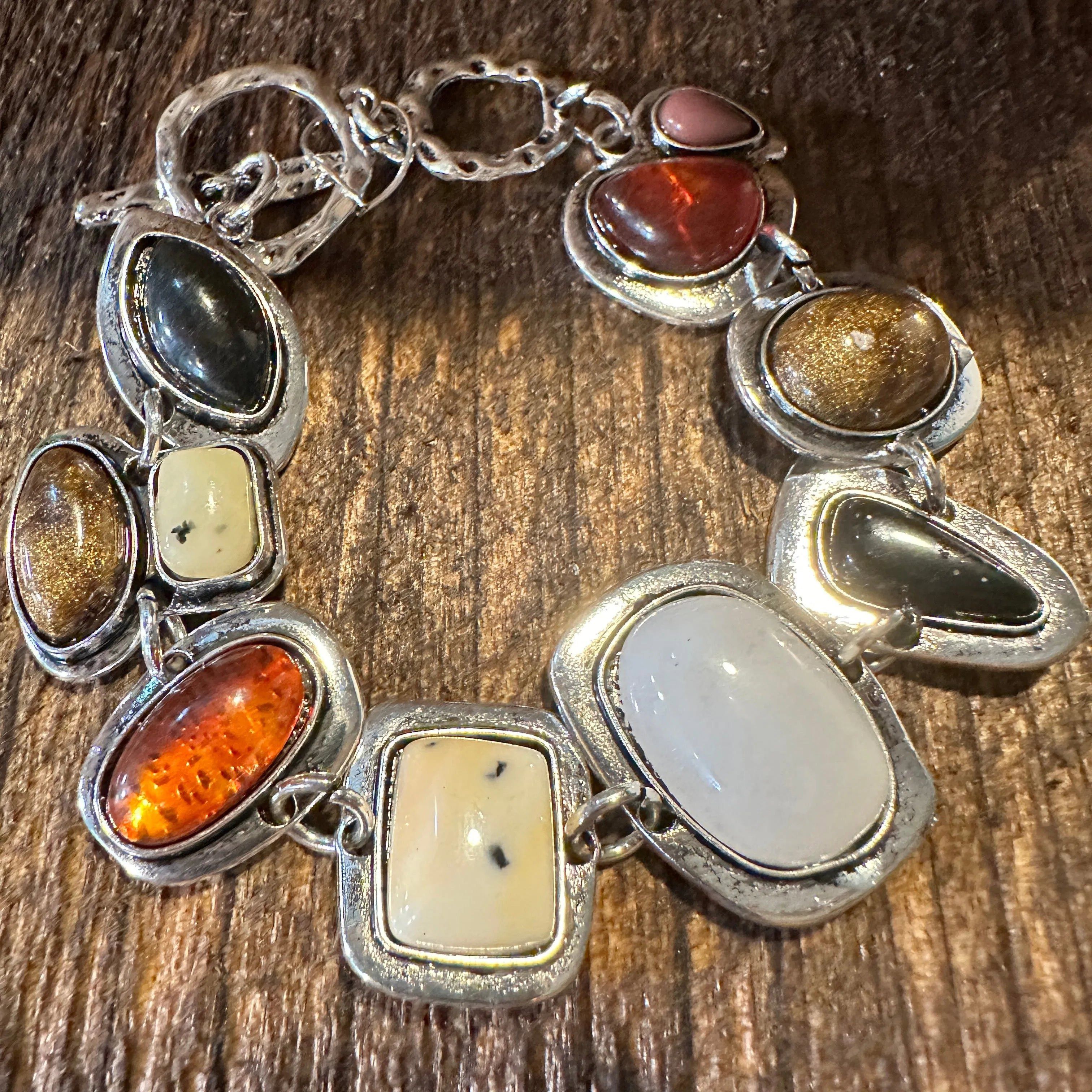 Other Handcrafted Boho Western Chic Natural Stone Link Bracelet, A Size ONE SIZE - 1 Thumbnail