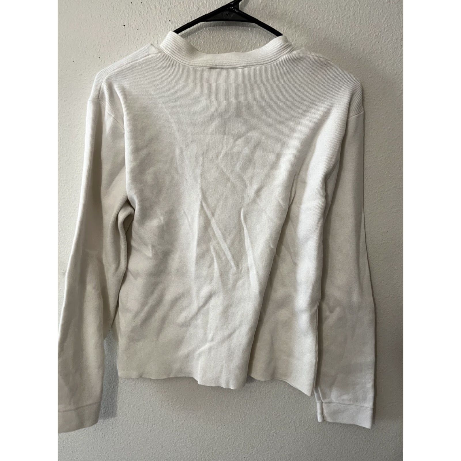 Talbots Retro Talbots Egyptian Cotton V Neck Stretch Sweater Sz. Large white Size L / US 10 / IT 46 - 3 Thumbnail