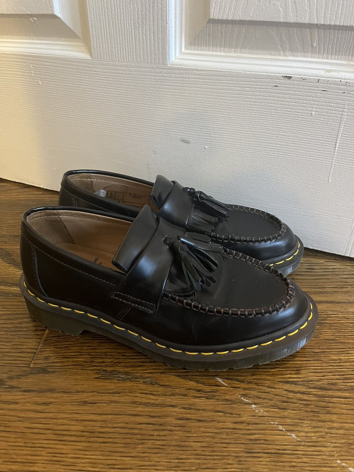 image of Comme Des Garcons x Dr Martens Dr. Marten X Cdg Adrian Tassel Loafer in Black, Women's (Size 8)