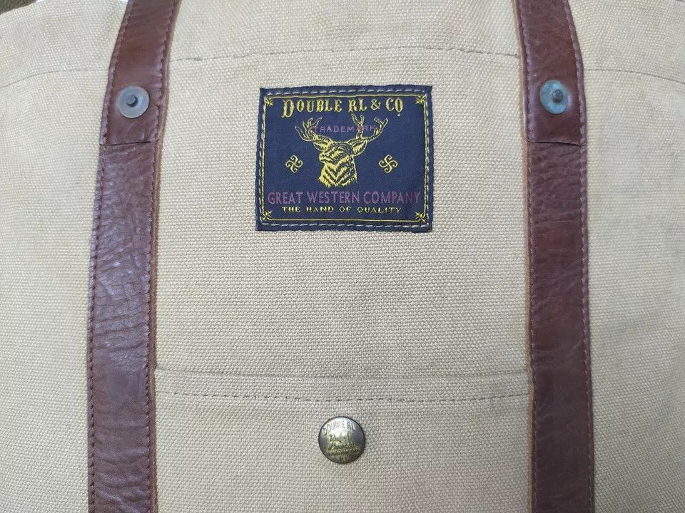 RRL Ralph Lauren RRL - Leather-Print Cotton-Canvas Tote Bag IFD-0002 Size ONE SIZE - 7 Thumbnail