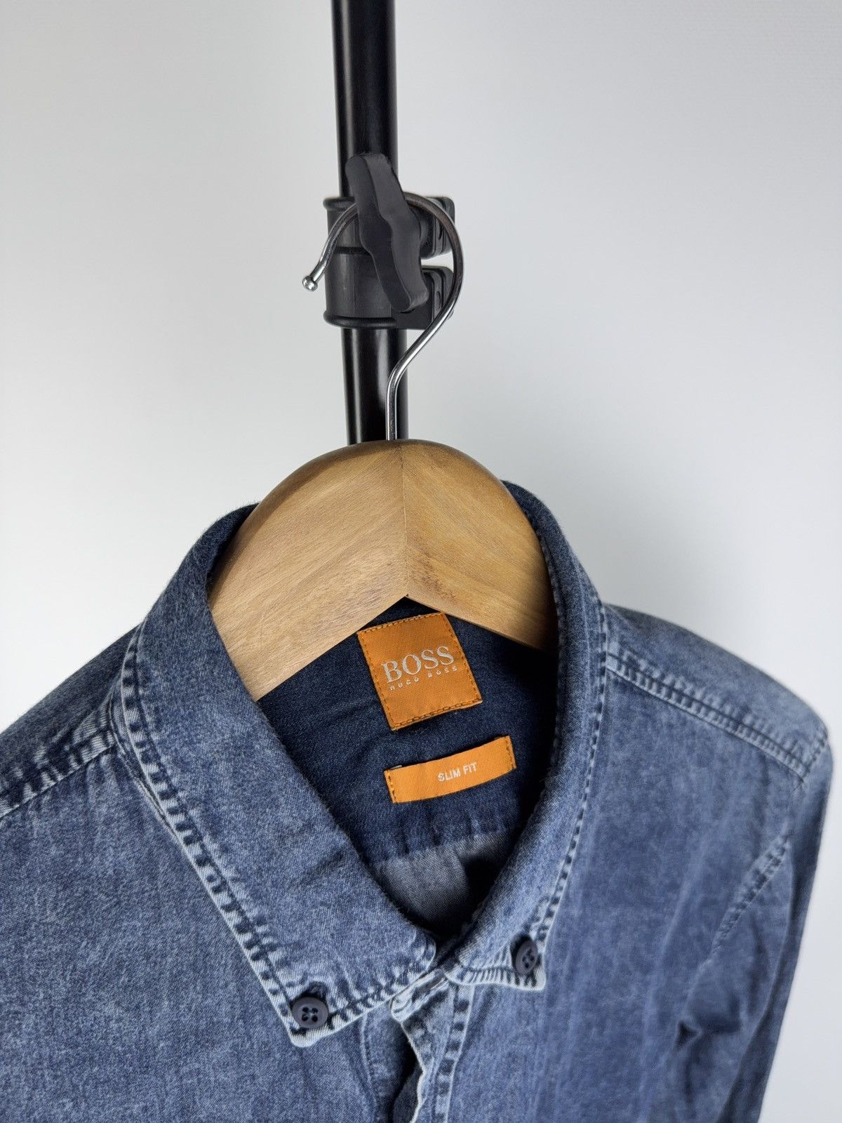 Hugo Boss Designer BOSS Hugo Boss Denim Shirt Slim Fit Casual Blue 00s Size US M / EU 48-50 / 2 - 8 Thumbnail