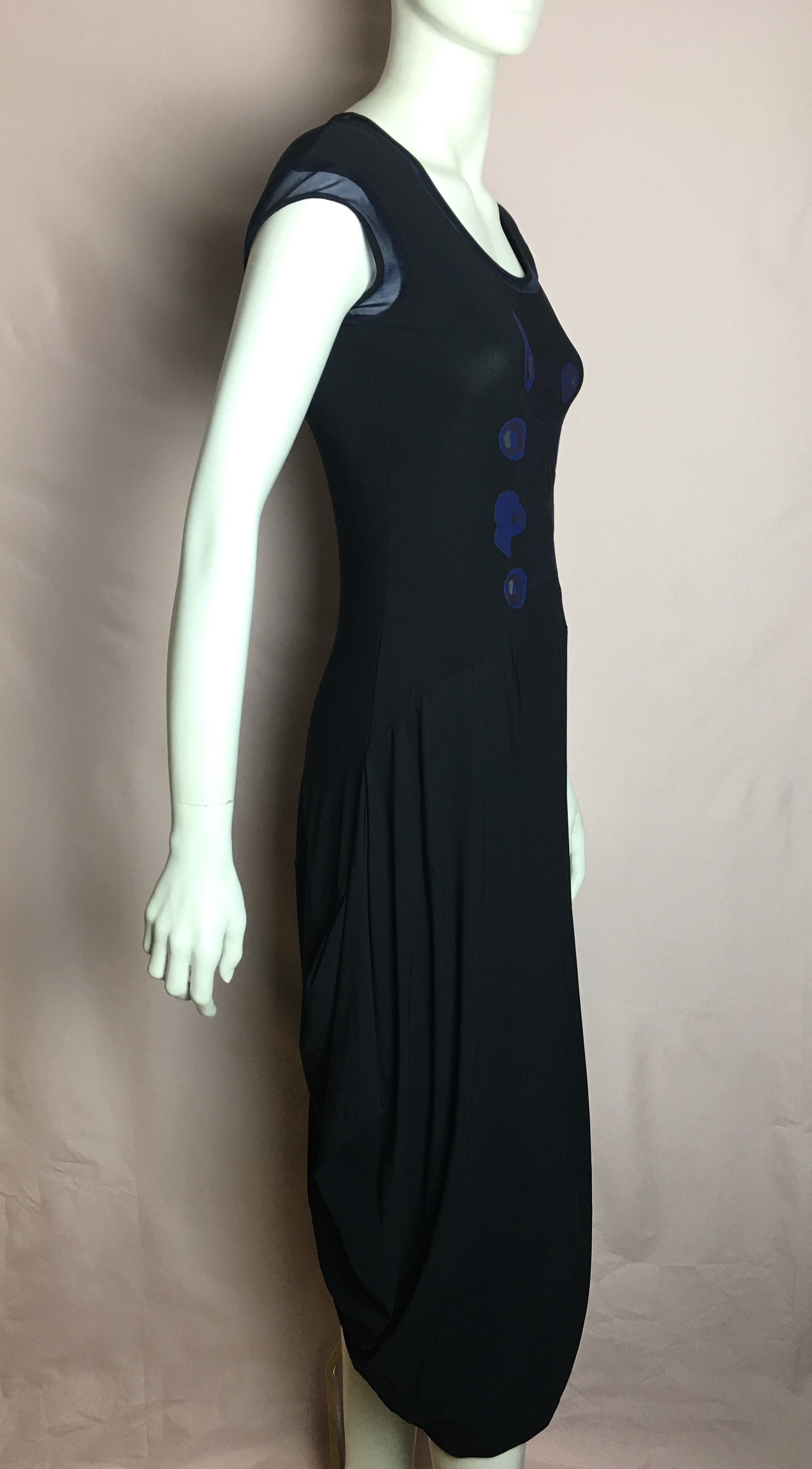 Marithe + Francois Girbaud Marithe Francois Girbaud Designer Print Black Dress Sz US 5 Size S / US 4 / IT 40 - 3 Thumbnail