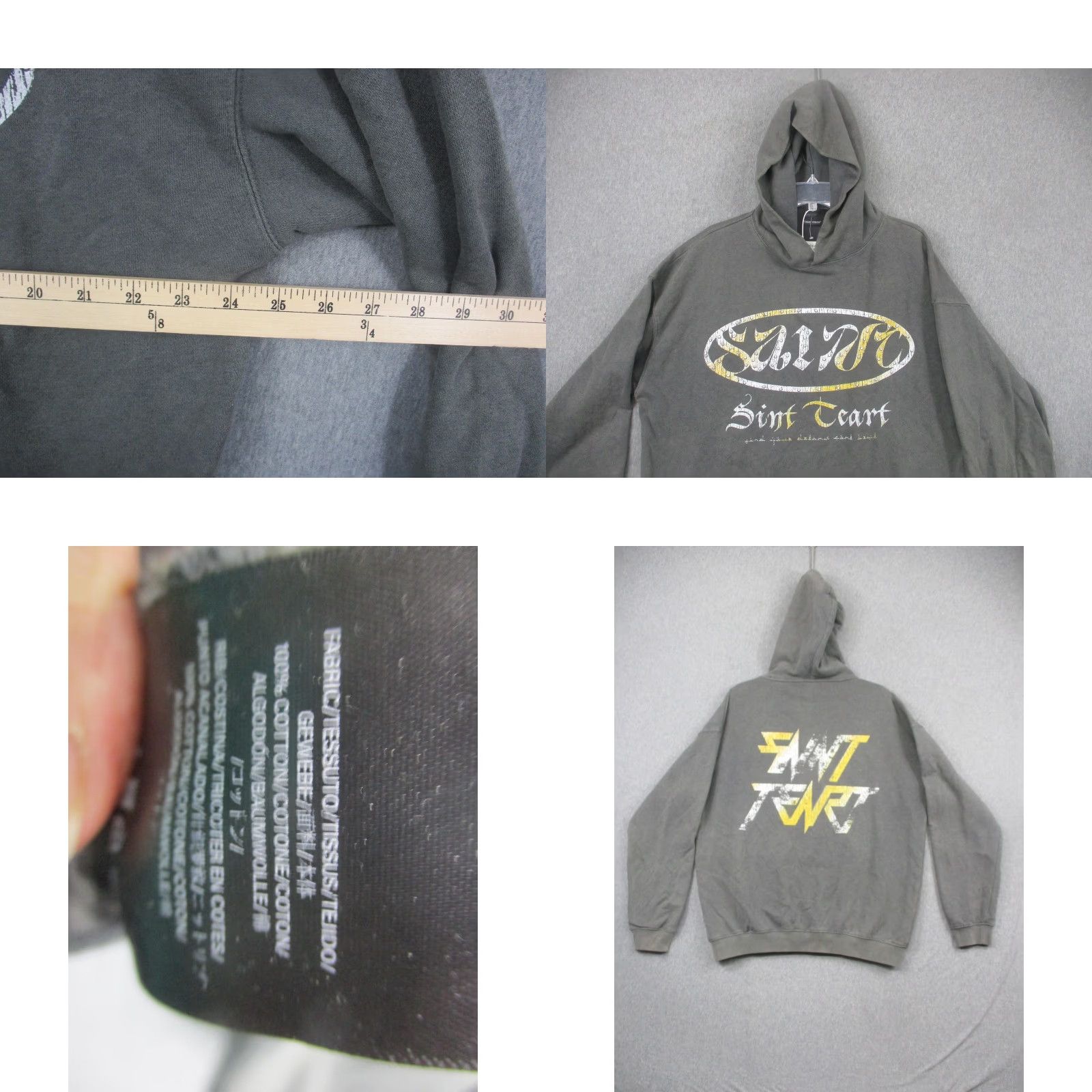 Logo 7 SAINT TEARS Hoodie Mens S Gray Graphic Print Pullover Fleece Sweatshirt Logo All Seasons Pocket Hooded Size US S / EU 44-46 / 1 - 8 Thumbnail