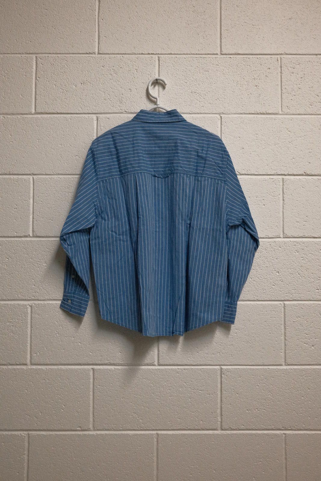 Unknown London Classic Blue Striped Button-Up Shirt Size US L / EU 52-54 / 3 - 3 Thumbnail