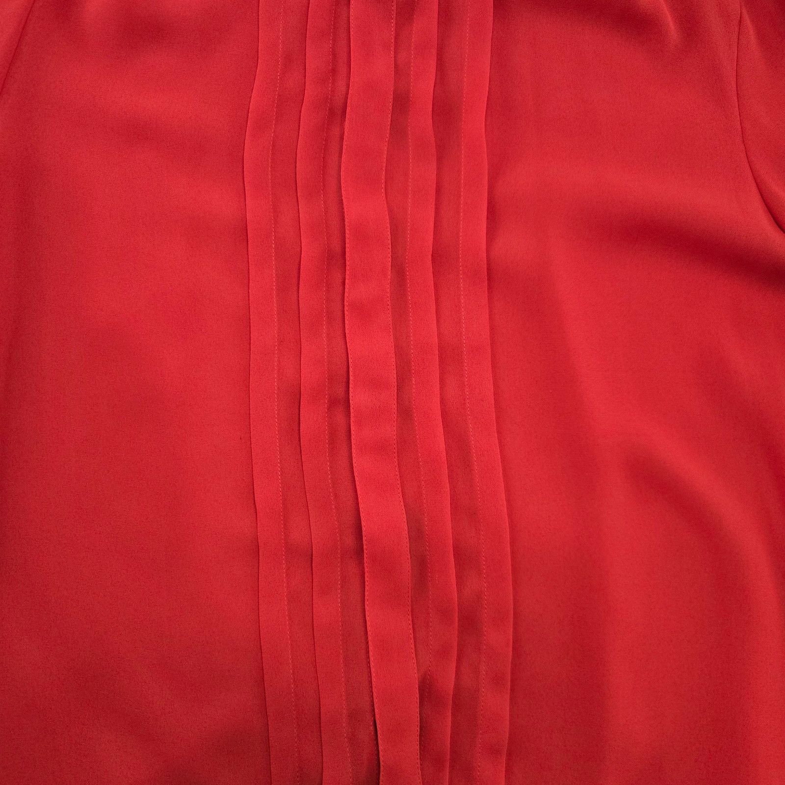 Vintage 90s Red Pleated Front Long Sleeve Blouse Size 14 Size XL / US 12-14 / IT 48-50 - 6 Thumbnail