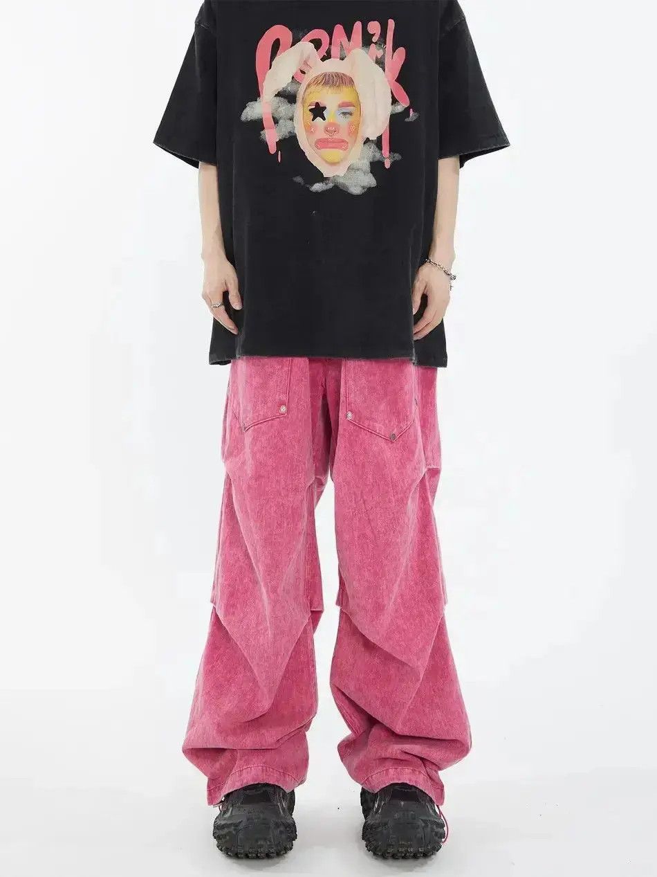 Japanese Brand Retro loose ripped tie dye jeans Size US 32 / EU 48 - 3 Thumbnail