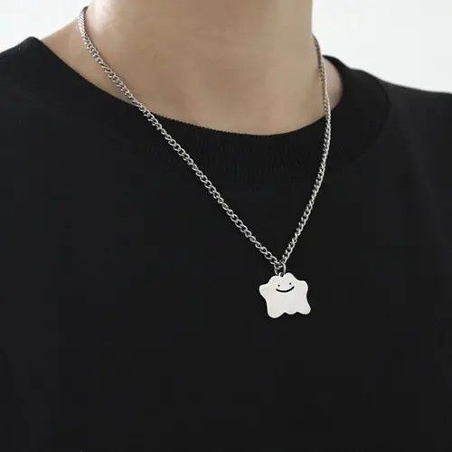 Jewelry × Vintage Ditto Chain Silver Anime Pokemon Art Evolve Blob Necklace Size ONE SIZE - 2 Thumbnail