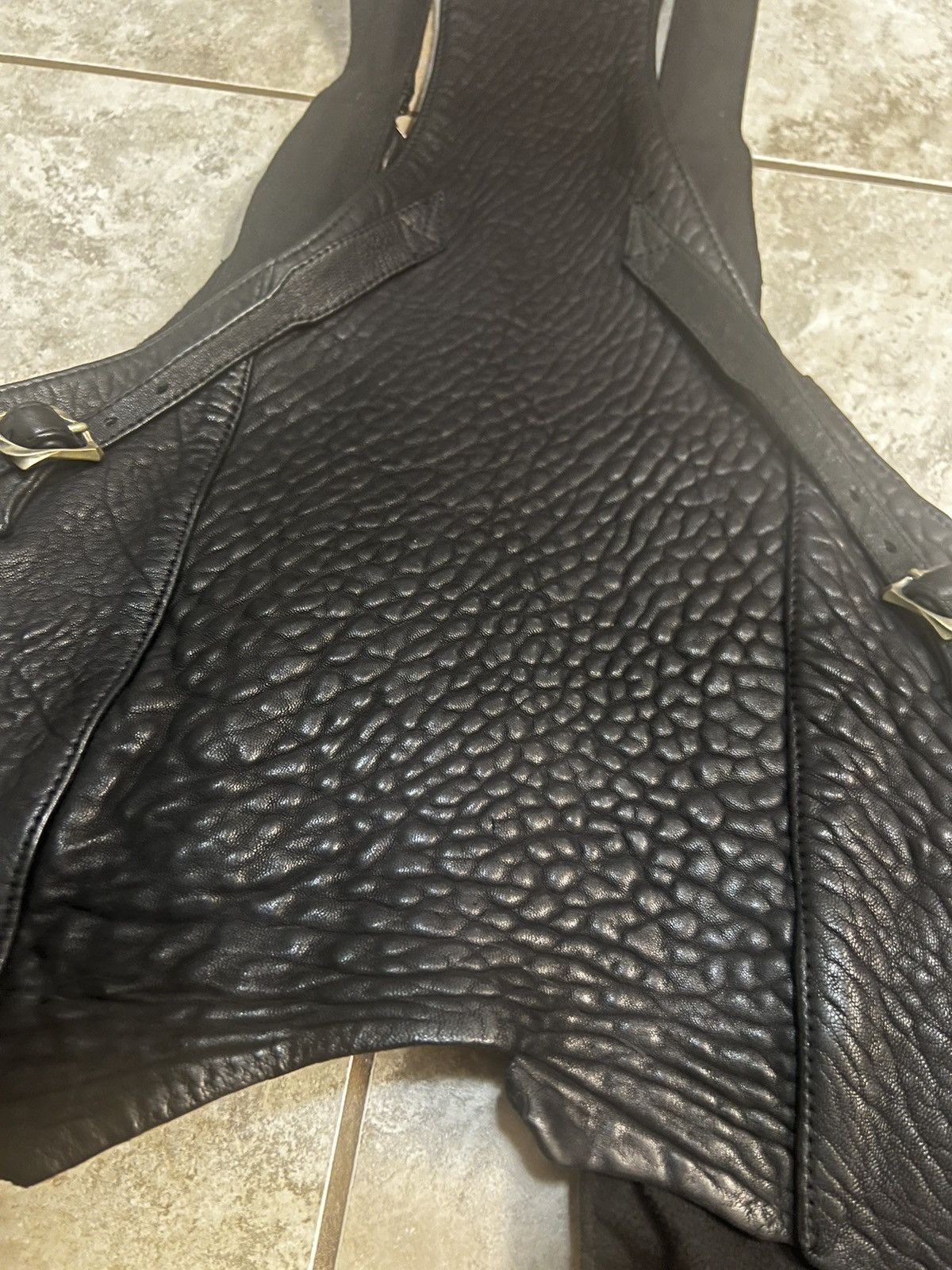 14th Addiction 14th Addiction Raw Hem Cargo Leather Vest Size ONE SIZE - 6 Thumbnail