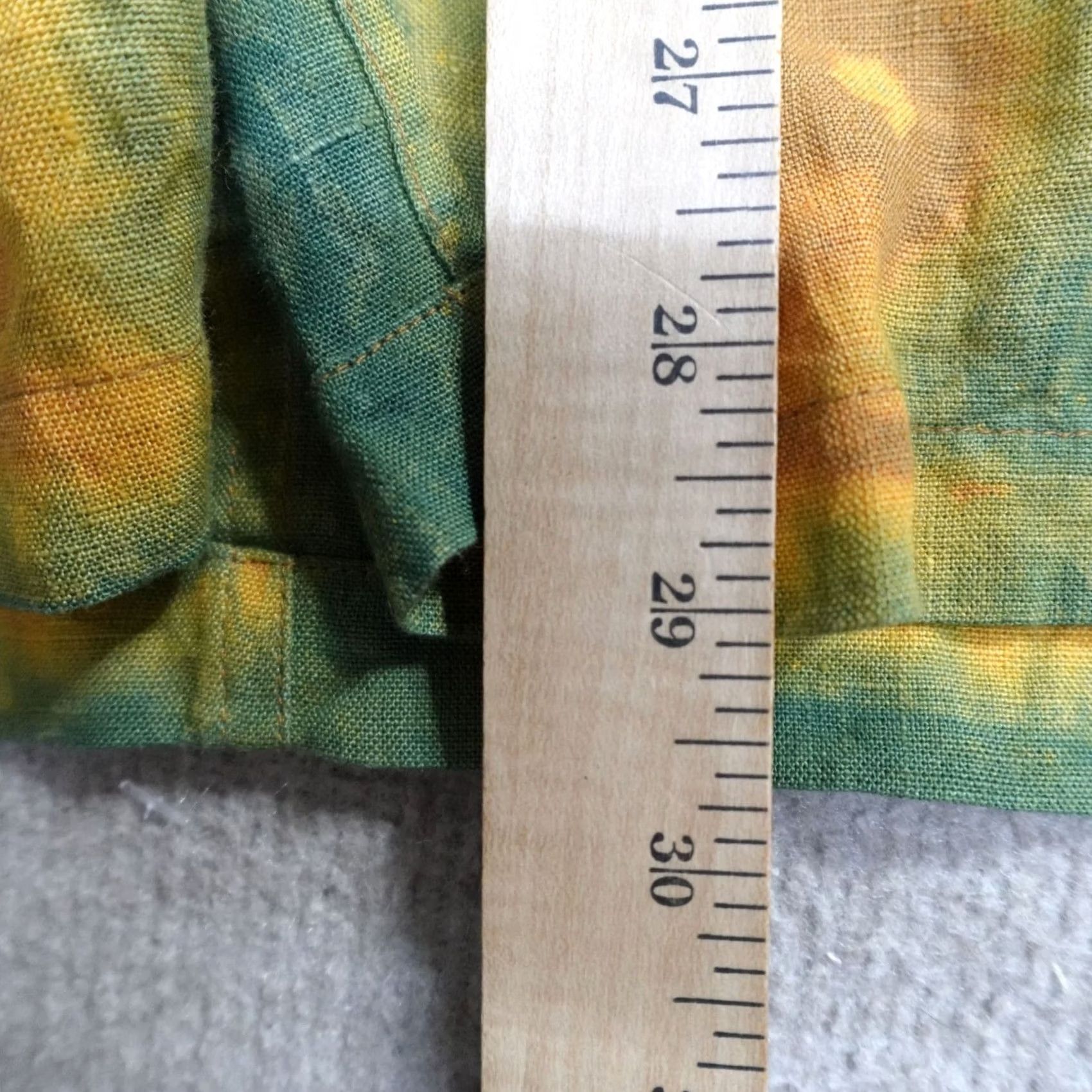 Vintage Garner Blue S Apron Dress Green Hand Dyed Cotton Linen Short Sundress Womens Size S / US 4 / IT 40 - 5 Thumbnail