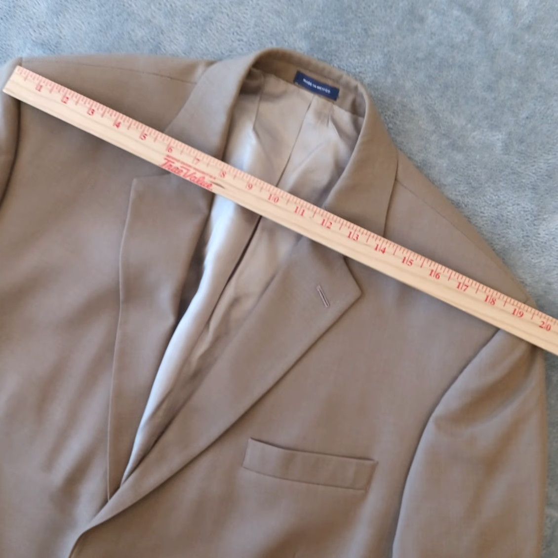 Stafford Stafford Blazer Mens 48 Long Beige Wool Single-Breasted Two-Button Notch Lapel 2 Piece Inner Pockets Vintage No Size 48R - 3 Thumbnail
