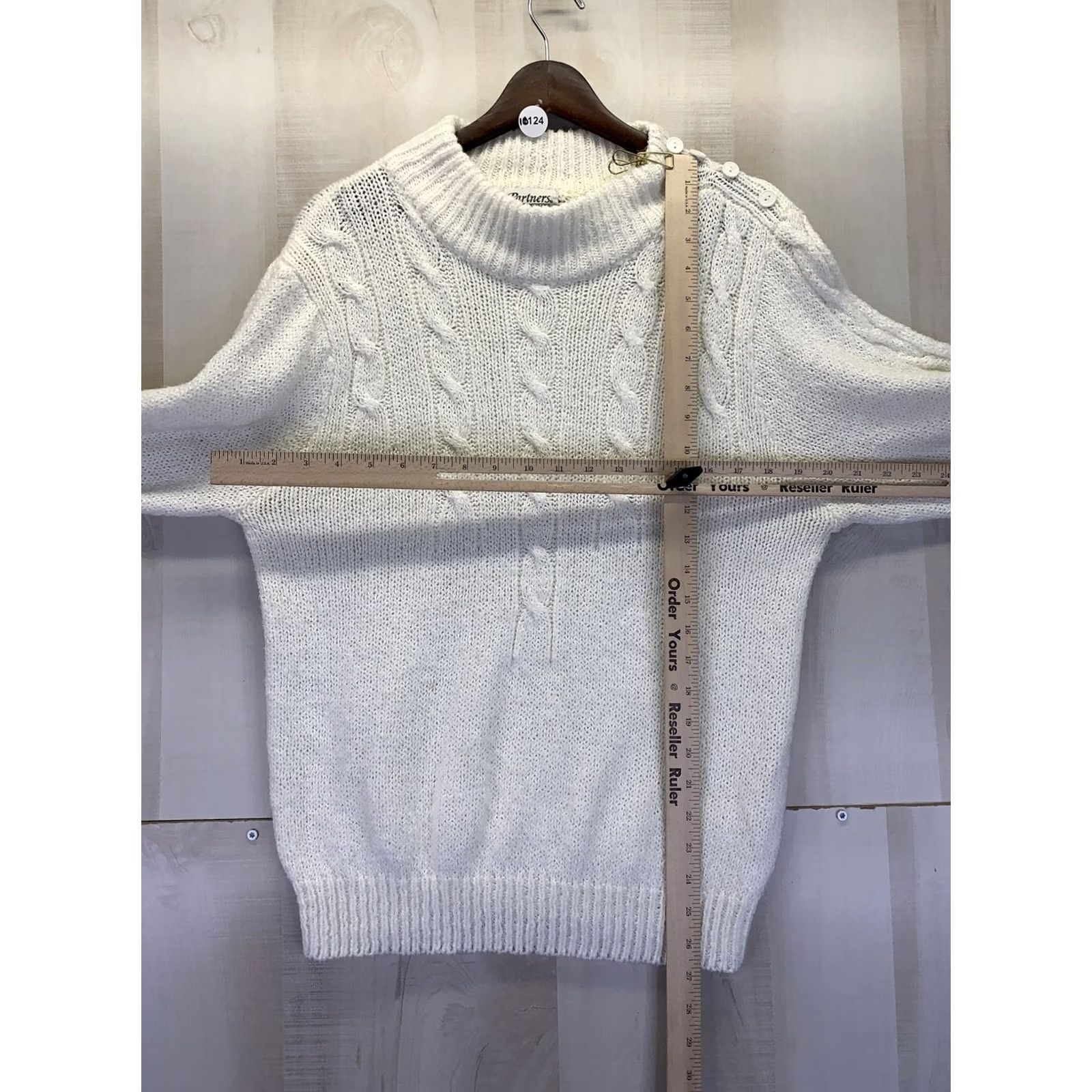 Vintage VINTAGE Partner’s By Mervyn’s Ivory Knit Womens Sweater Medium-10124 Size M / US 6-8 / IT 42-44 - 3 Thumbnail