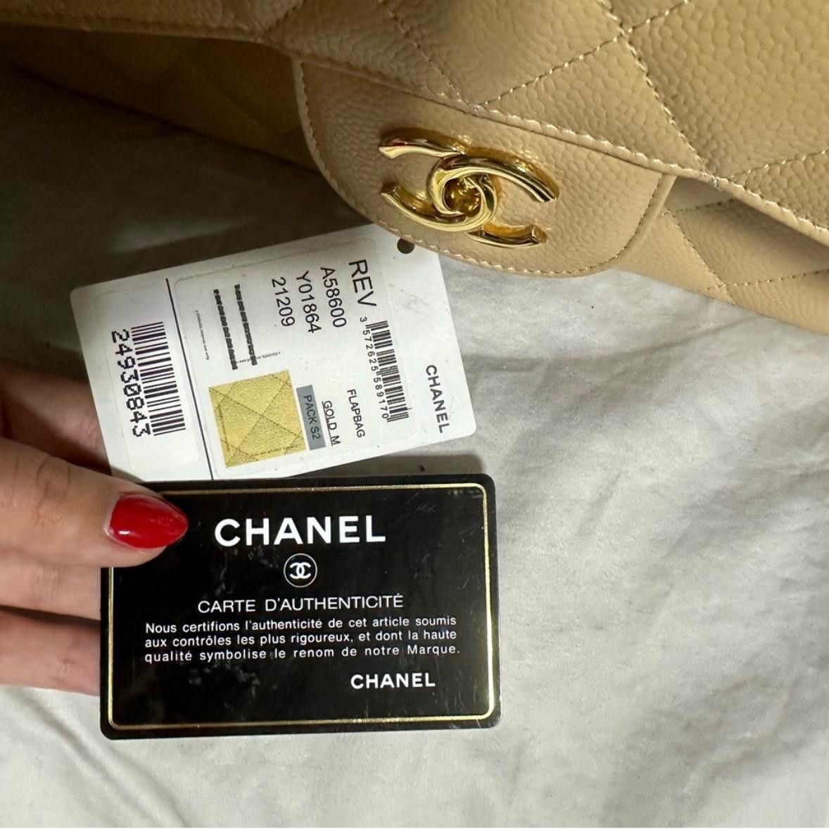 Chanel Chanel Quilted Beige Caviar Leather Jumbo Double Flapbag Size ONE SIZE - 5 Thumbnail