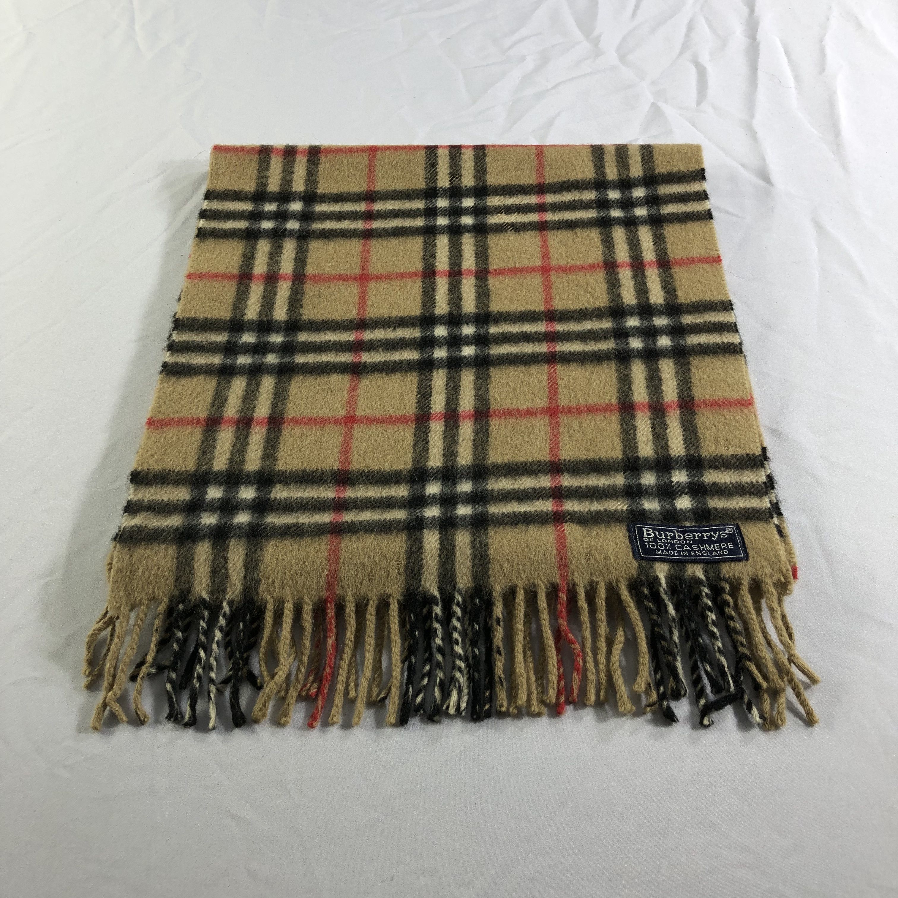 Burberry Burberrys Nova Check Tan Cashmere Scarf Muffler V2298 Size ONE SIZE - 3 Thumbnail