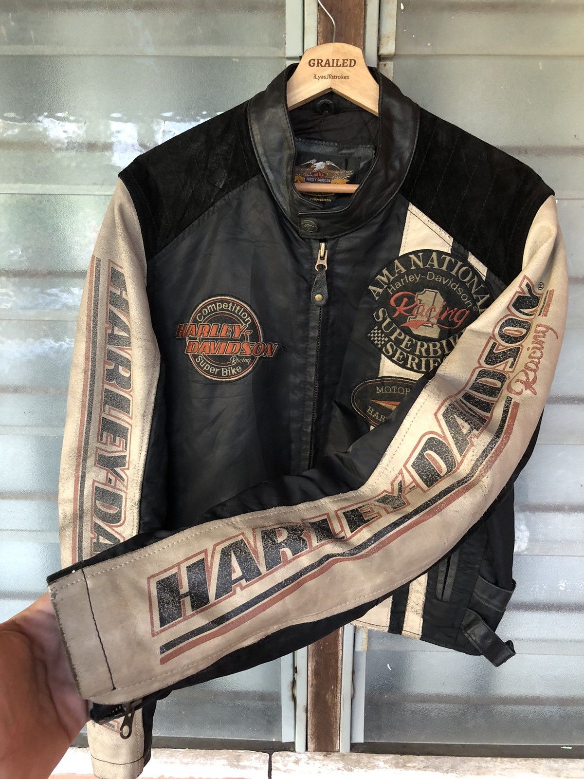 Harley Davidson Vintage Harley-Davidson Superbike Rider Leather Jacket Size US M / EU 48-50 / 2 - 9 Thumbnail