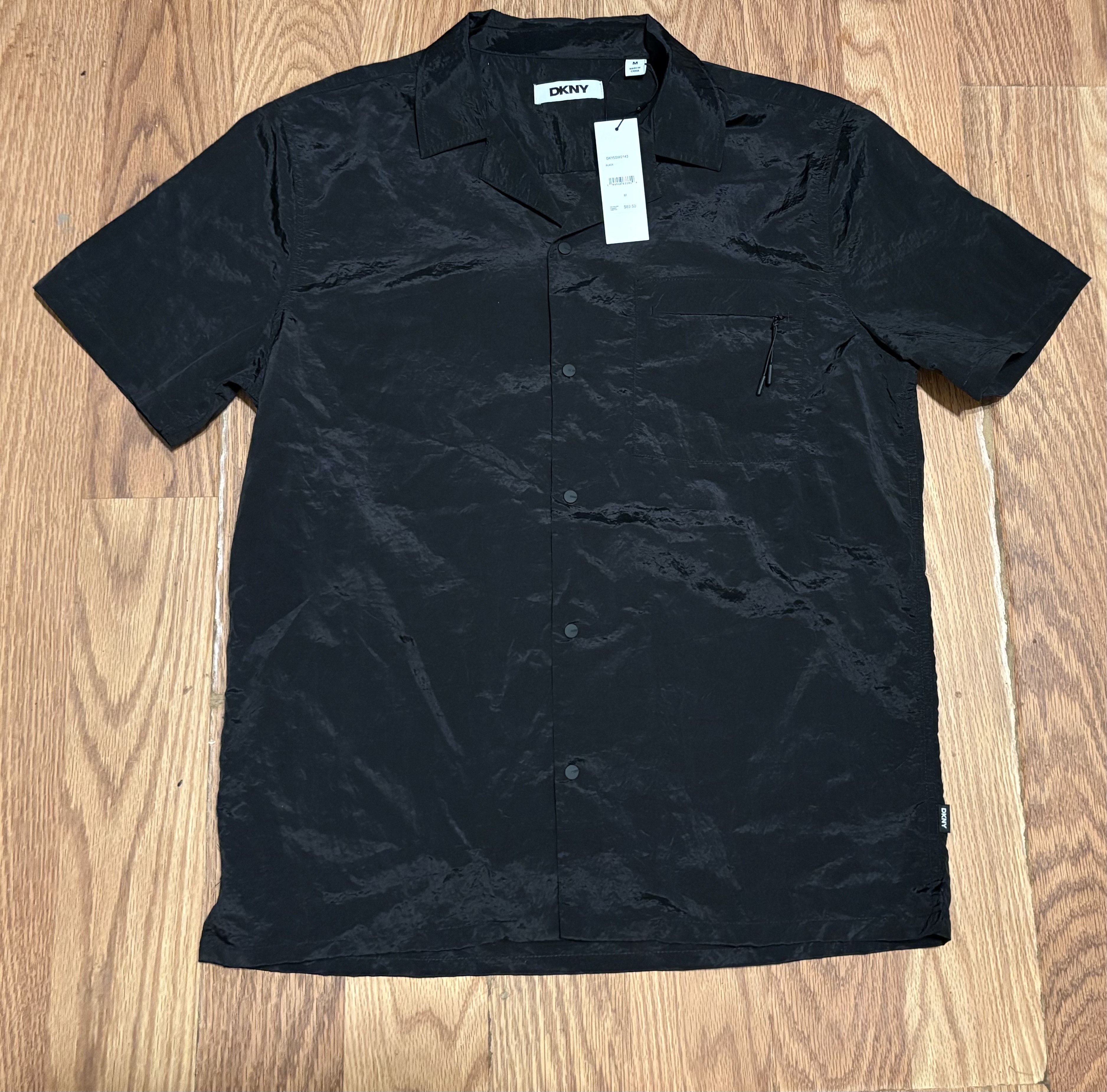 DKNY DKNY Black Short Sleeve Button-Up Shirt Size US M / EU 48-50 / 2 - 1 Thumbnail