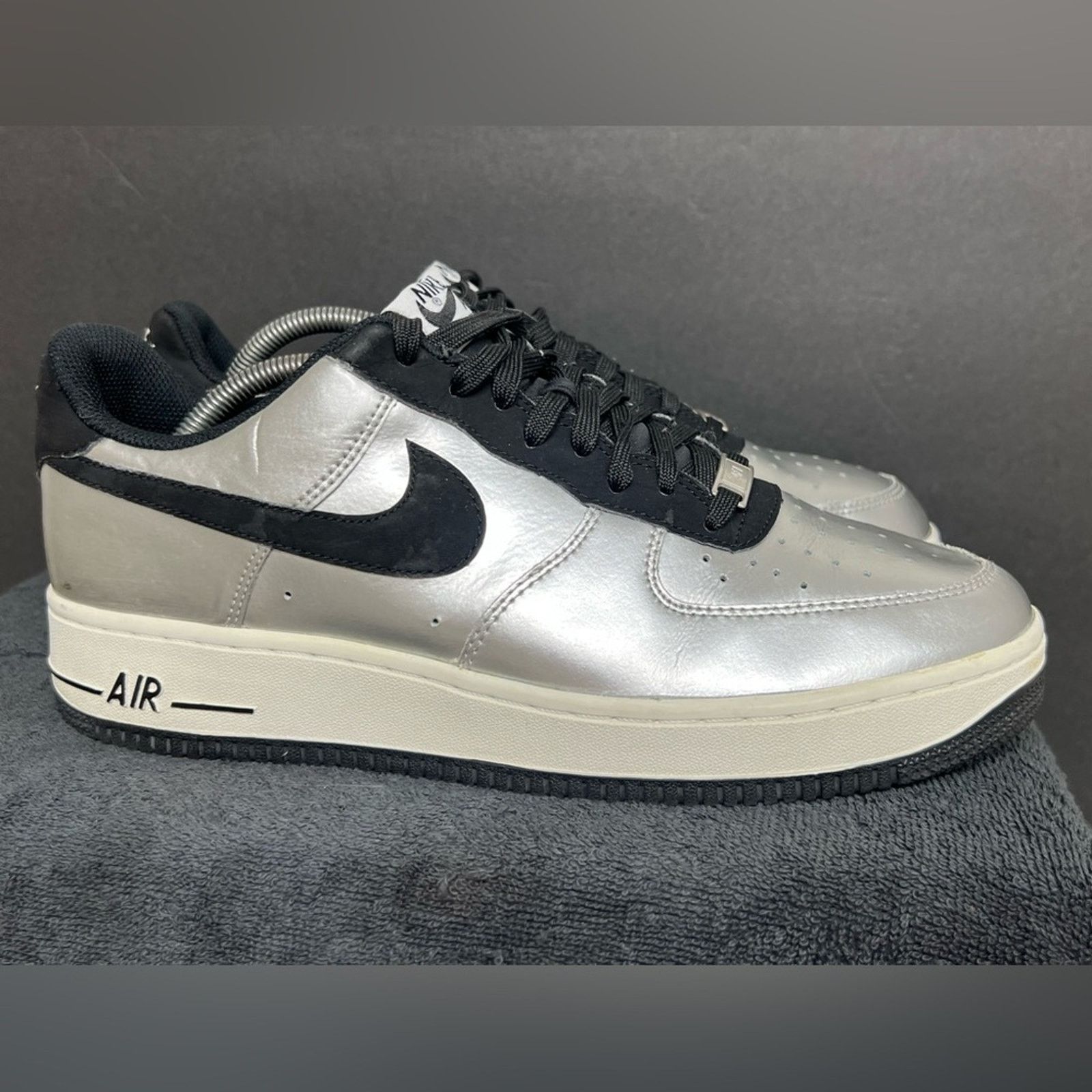 Nike Nike Mens Air Force 1 Silver Black Raiders Shoes Size 10 Size US 10 / EU 43 - 3 Thumbnail